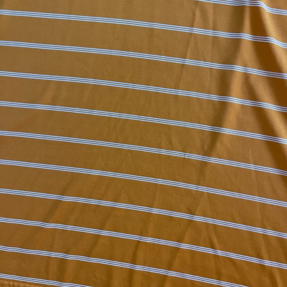 ADIDAS PureMotion Performance Orange White Stripe Golf Polo Moisture Wicking L - Picture 4 of 10